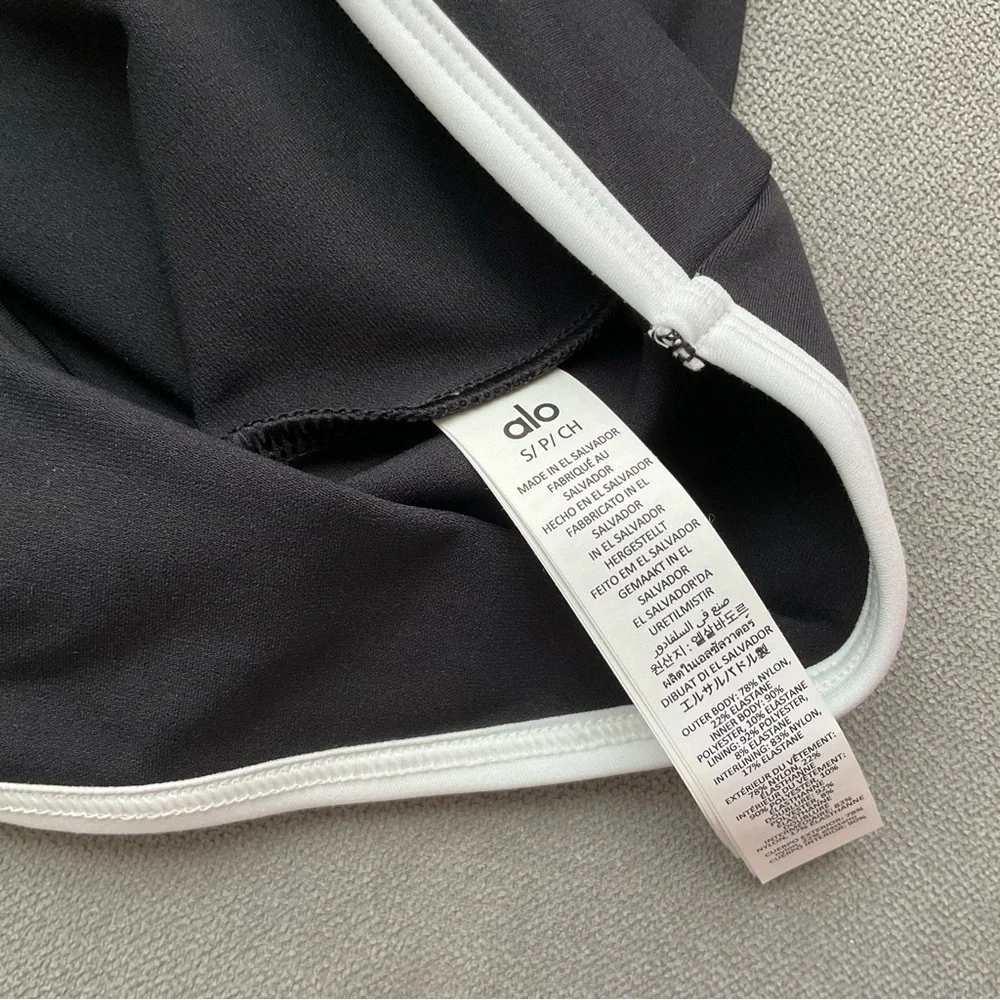ALO Softsculpt Halter Tennis Dress Black/White S